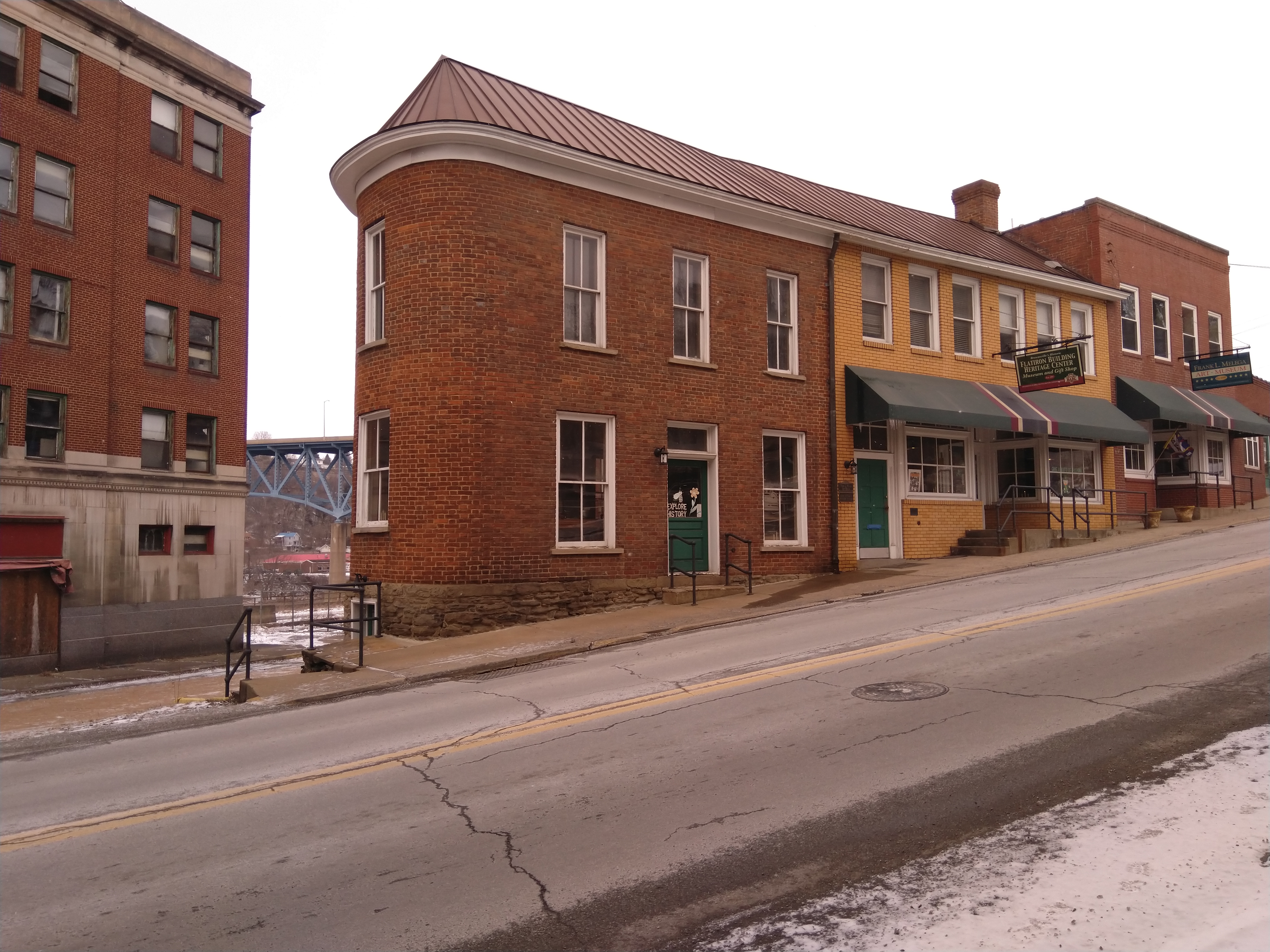 A view of the historic Flatiron Building, Brownsville, PA